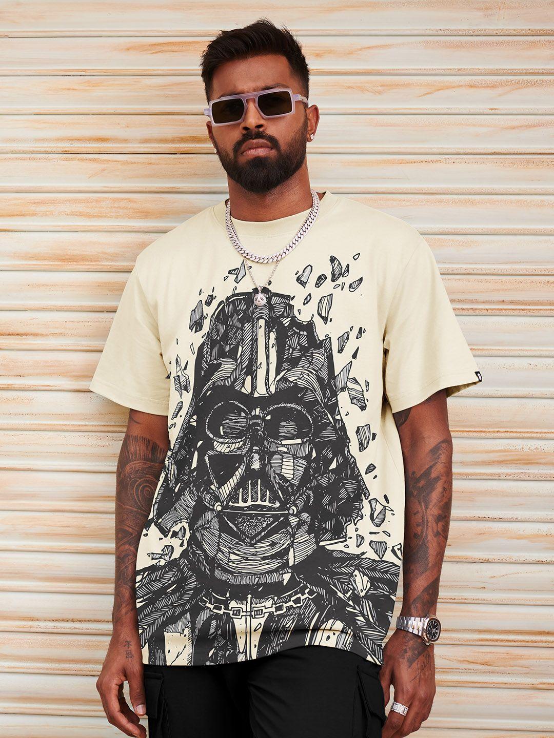 the souled store off white graphic printed pure cotton t-shirt