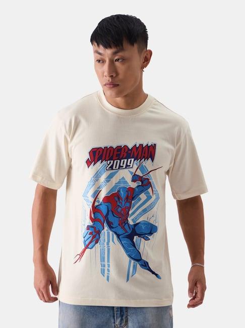 the souled store off white spider-man: 2099 regular fit crew t-shirt