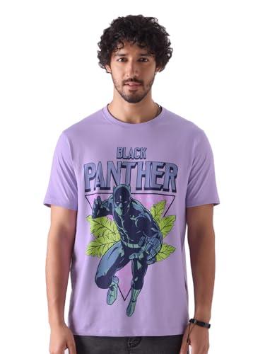 the souled store official black panther: the pride men and boys short sleeve purple graphic print regular fit t-shirts men's t-shirts graphic printed abstract casual fashion regular fit half sleeves