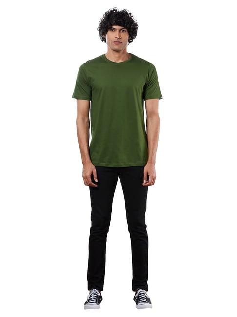 the souled store olive green regular fit t-shirts