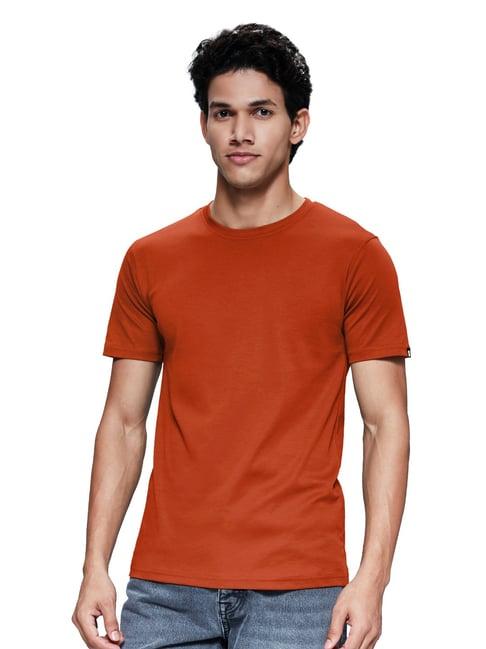 the souled store orange regular fit t-shirts