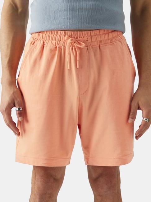 the souled store peach regular fit shorts