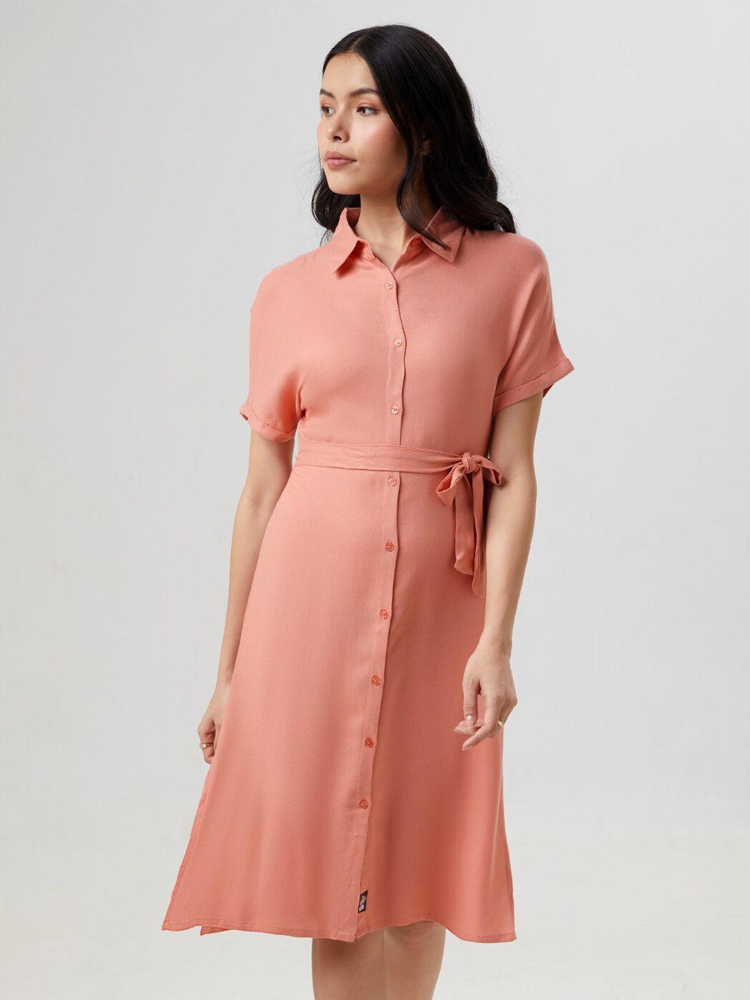 the souled store pink & aragon shirt dress