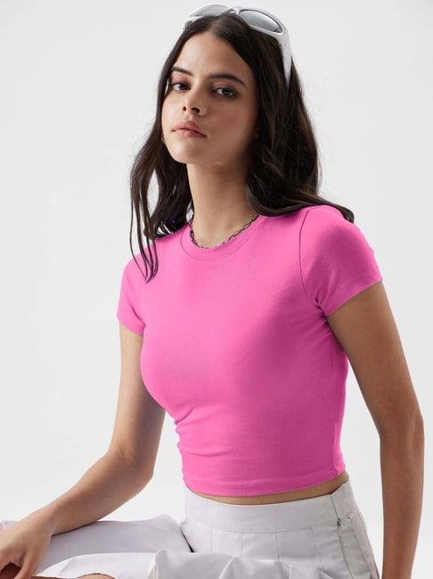 the souled store pink cotton t-shirt