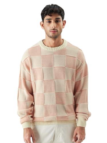 the souled store pink diamonds men and boys long sleeve round neck oversized fit pullovers