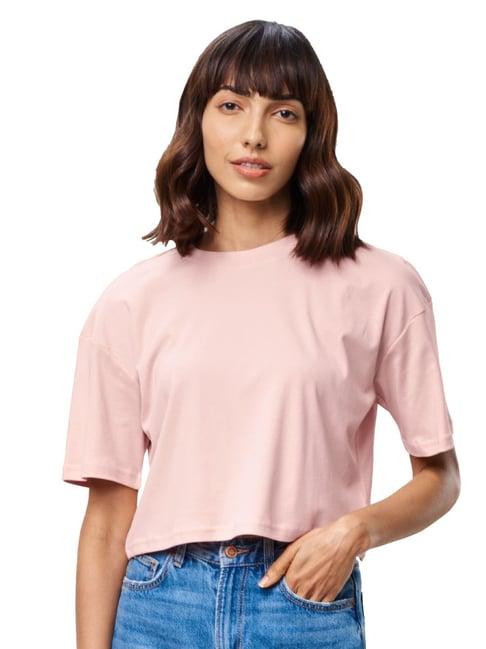 the souled store pink relaxed fit t-shirt