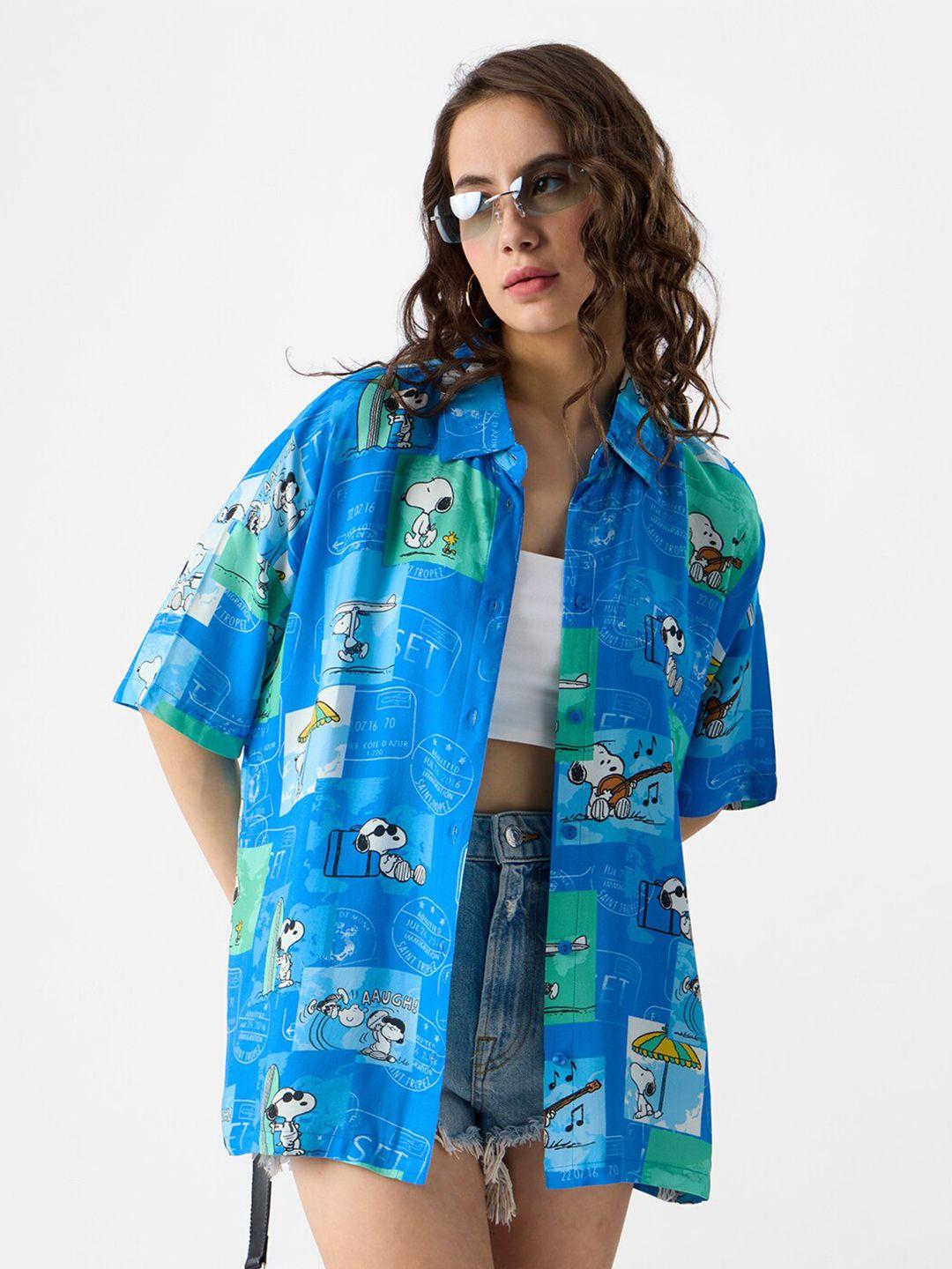 the souled store relaxed oversized conversational printed casual shirt