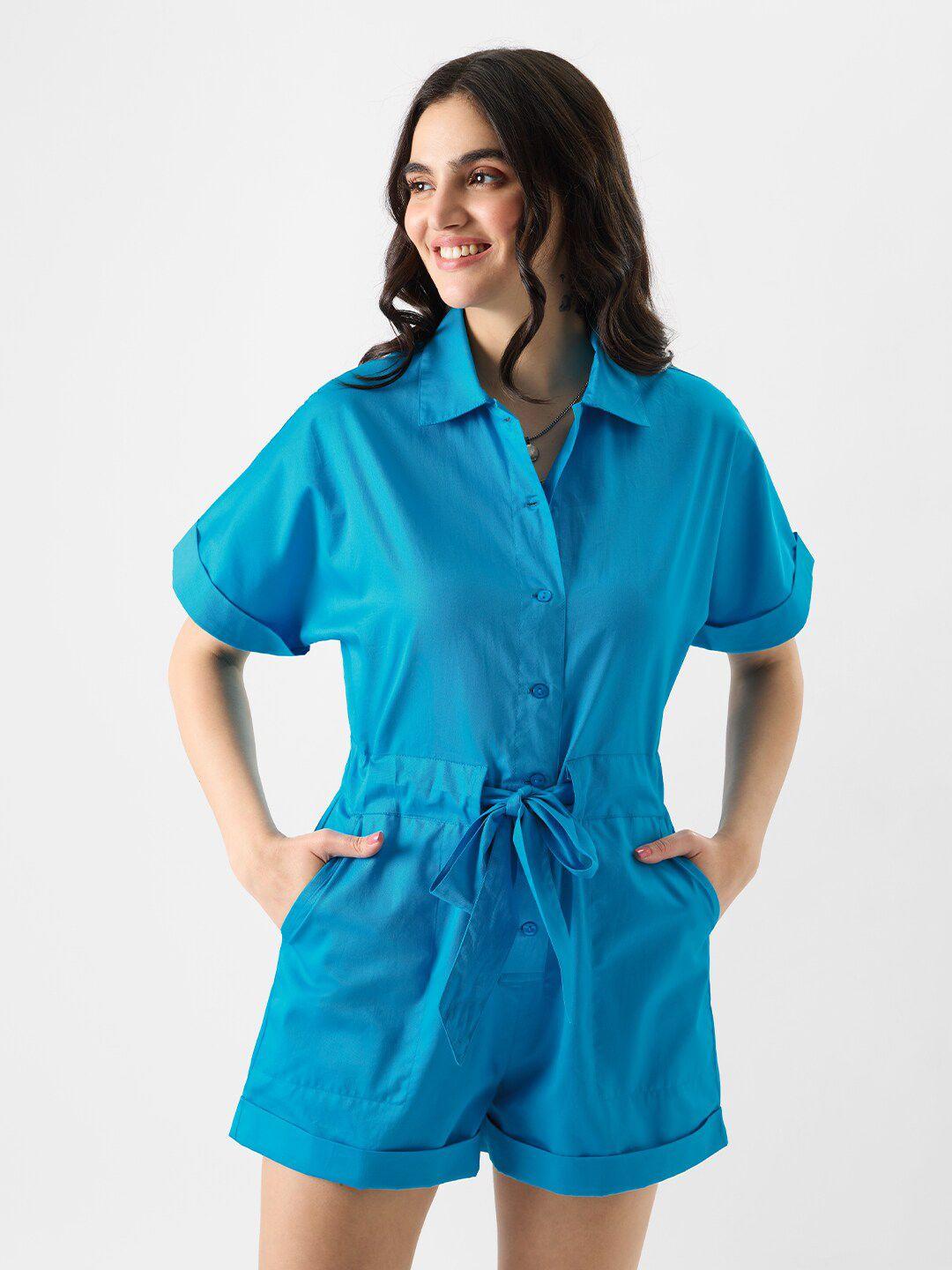 the souled store shirt collar pure cotton play suit