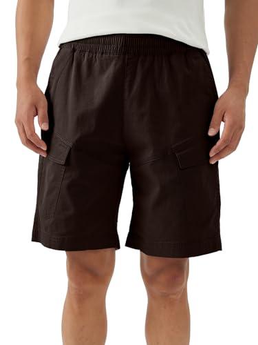 the souled store solids: brown men and boys pull on cotton cargo shorts