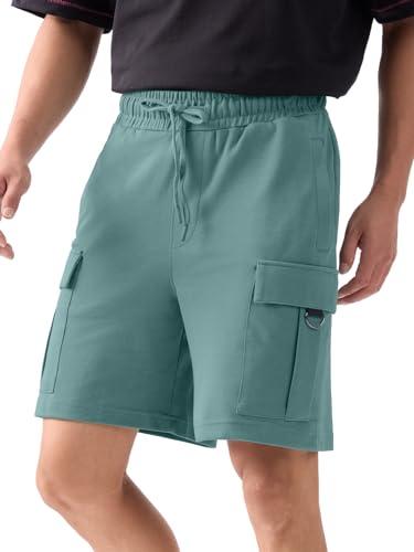 the souled store solids: sea lettuce men and boys drawstringed cotton cargo shorts