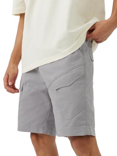 the souled store solids: space grey men and boys elasticated regular fit cotton cargo shorts