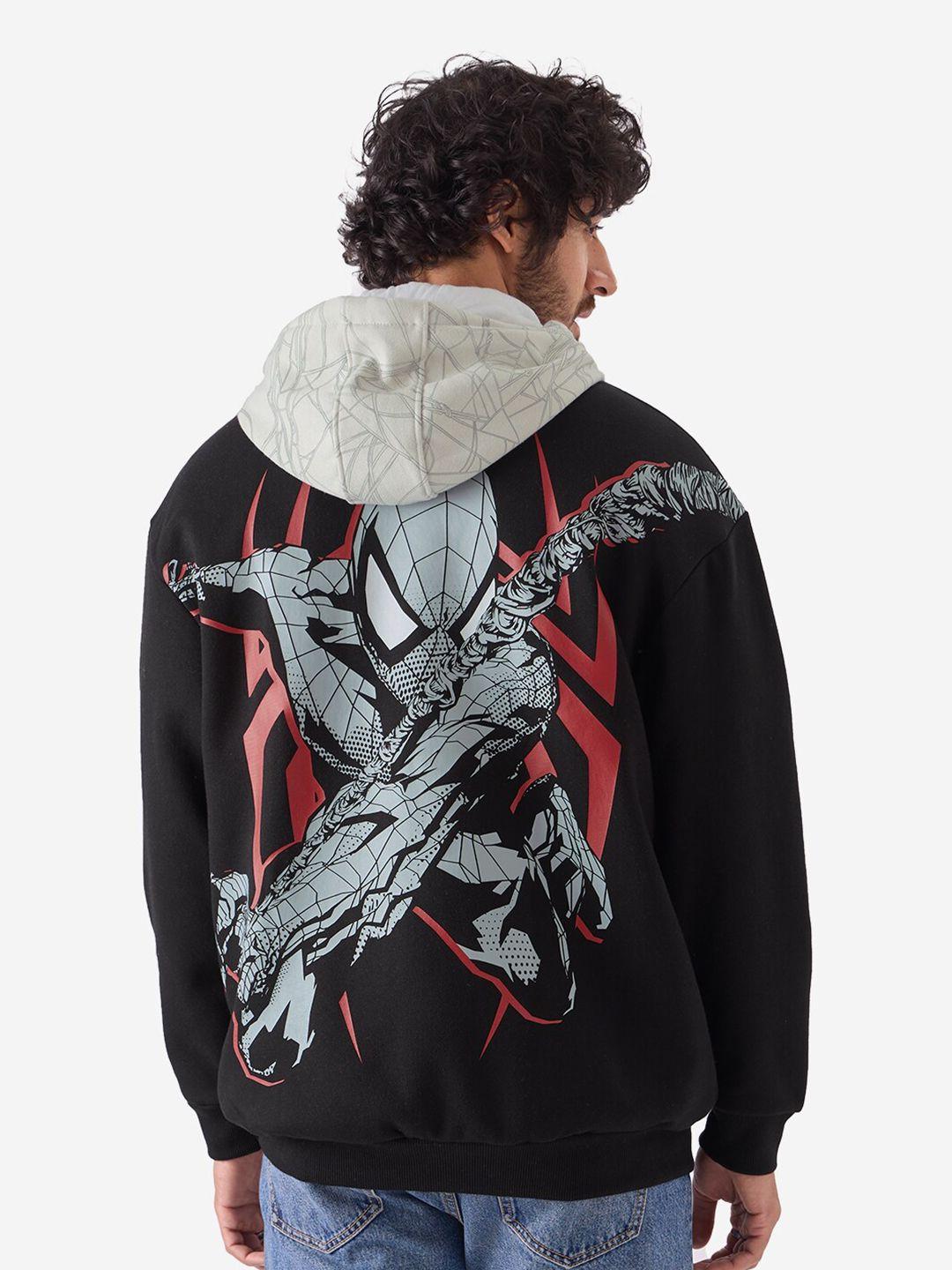 the souled store spider-man printed hooded sweatshirt