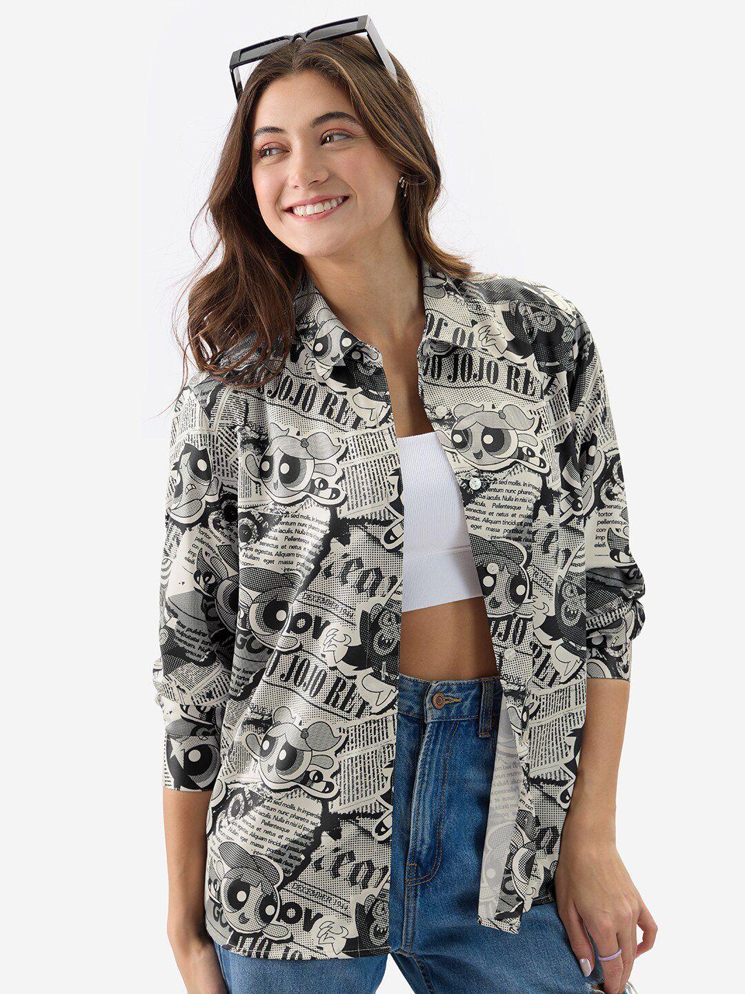 the souled store spread collar long sleeves floral printed cotton casual shirt