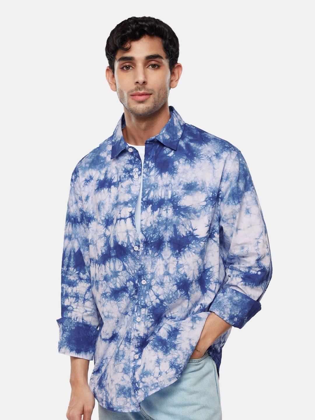 the souled store tie & dyed spread collar relaxed casual shirt