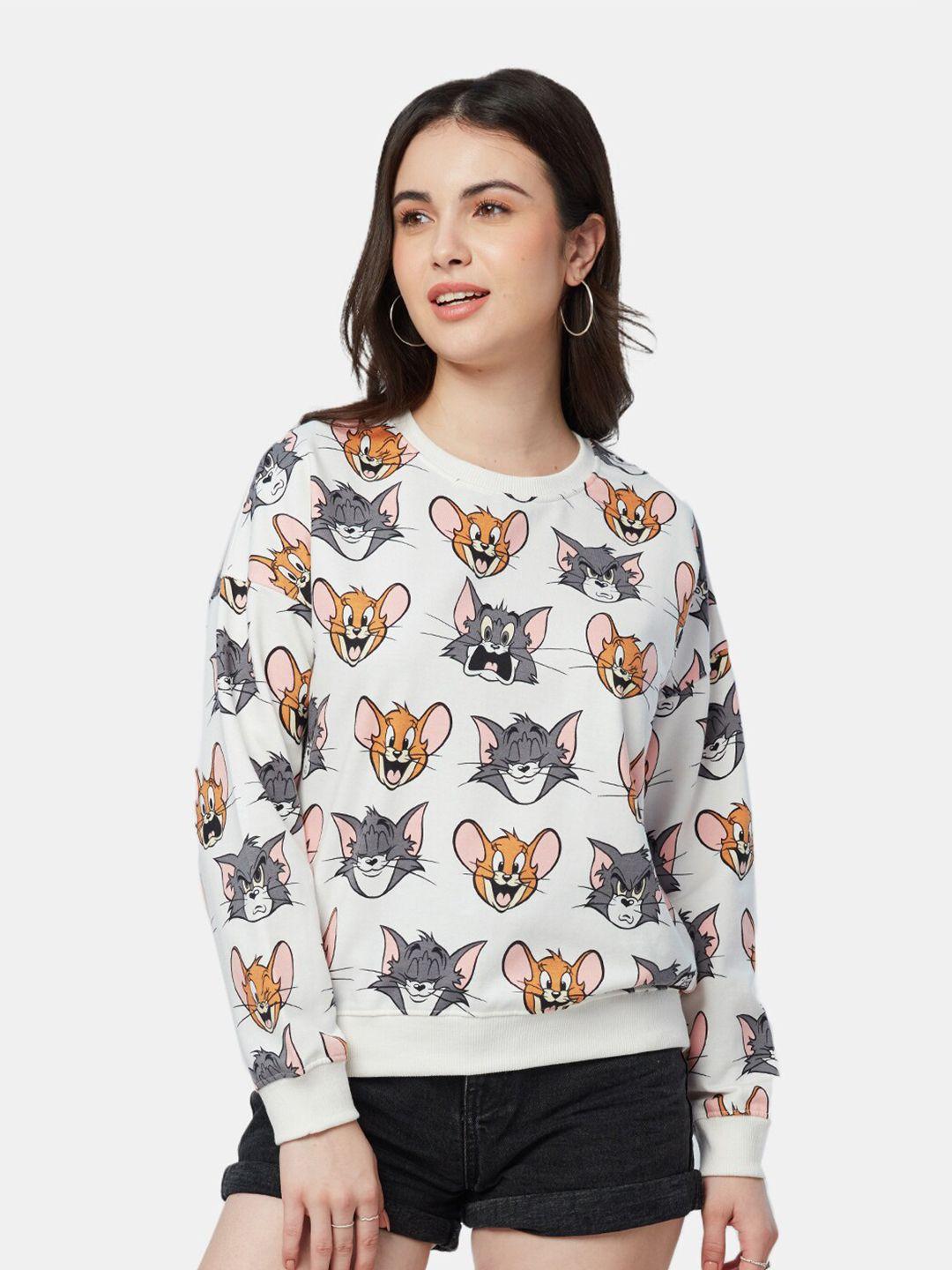 the souled store tom & jerry printed round neck oversized sweatshirt