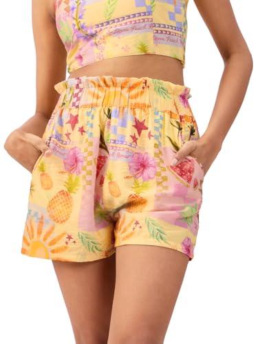 the souled store tropical summer women and girls pull on all over printed viscose blend shorts multicolour