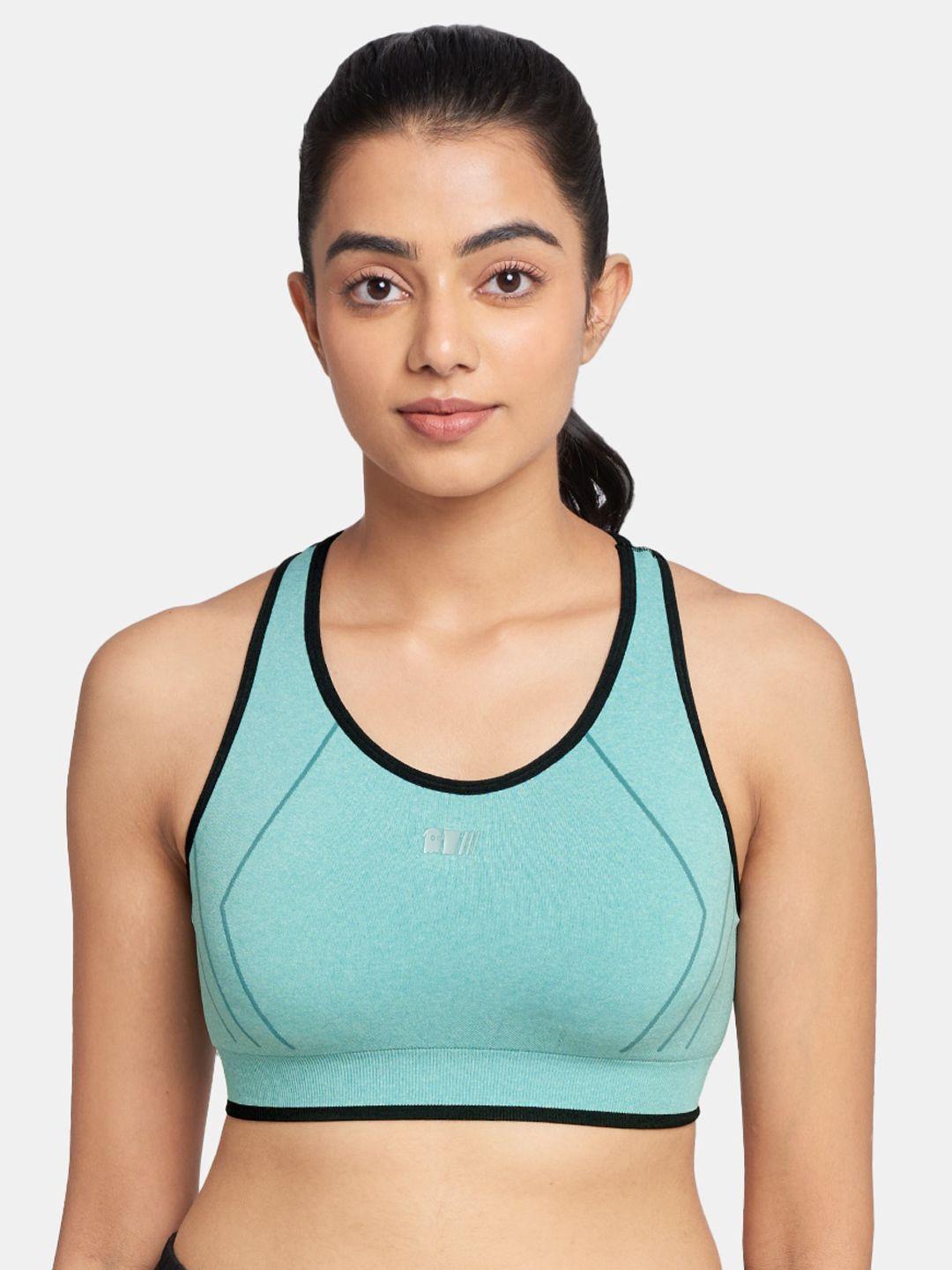 the souled store turquoise blue sports bra