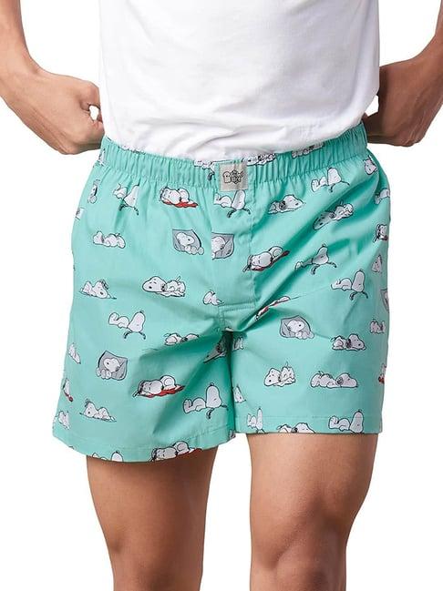 the souled store turquoise printed boxer shorts