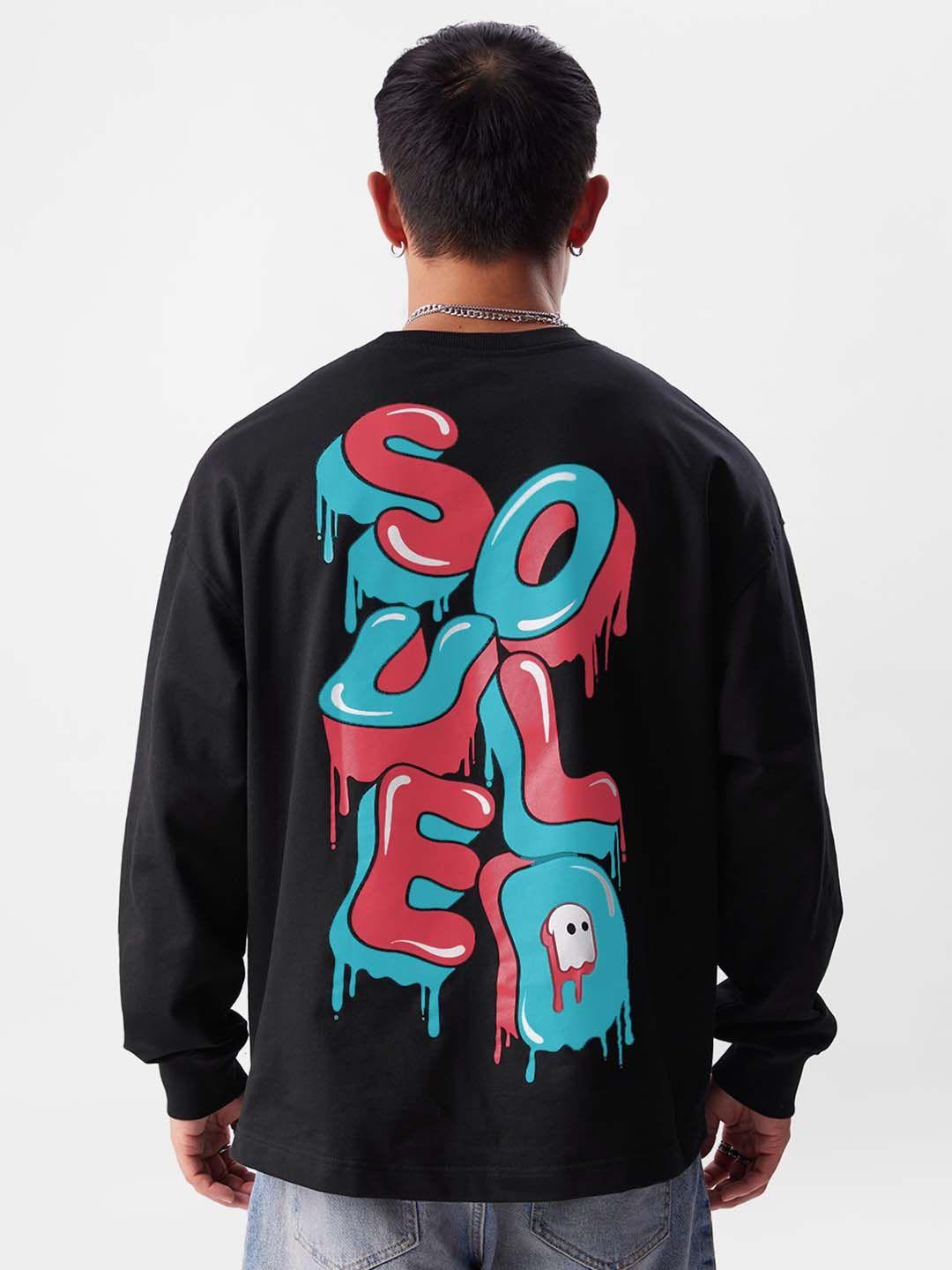 the souled store typography printed drop-shoulder sleeves oversized cotton t-shirt