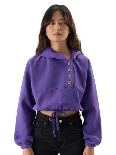 the souled store violet hoodie women oversized hoodies sweatshirts hoodies pullovers crewneck hooded zip-up graphic printed solid color block sportswear casual warm cozy comfortable winter fall