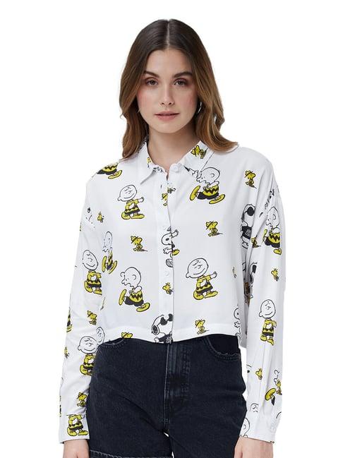 the souled store white peanuts: buddies printed shirt