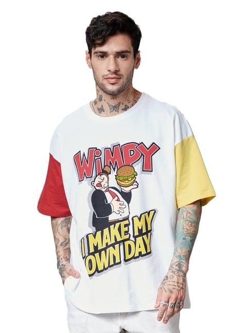 the souled store white popeye: wimpy oversized t-shirt