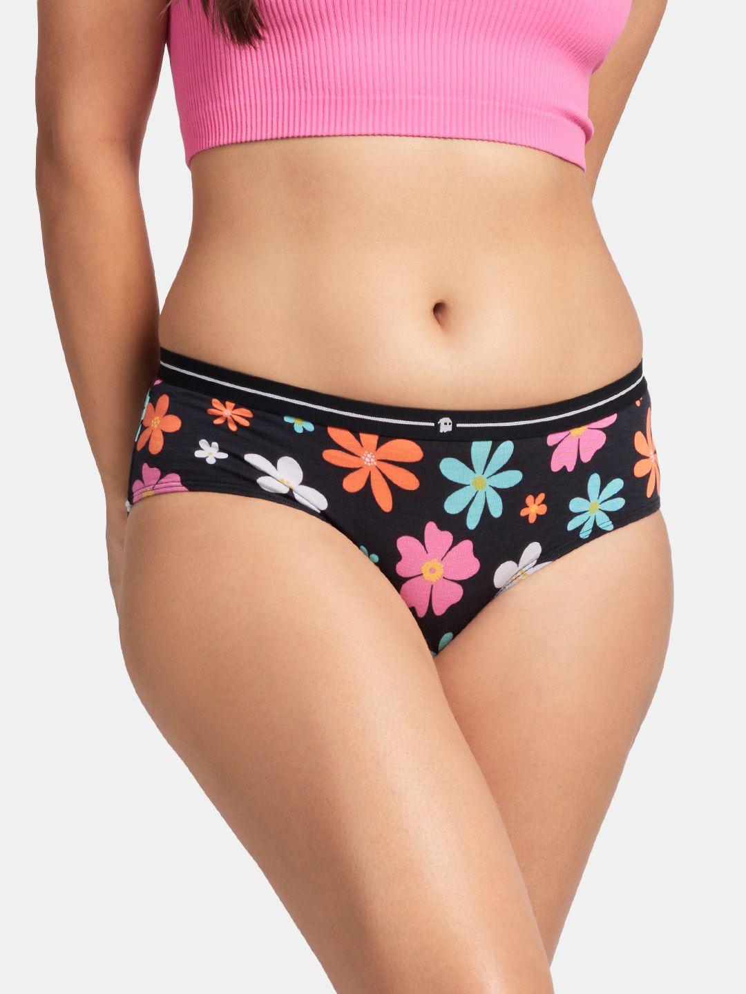 the souled store women black printed hipster briefs