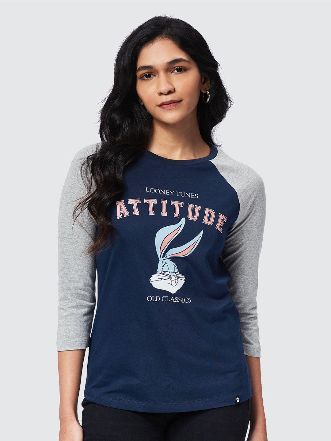 the souled store women blue looney tunes printed t-shirt