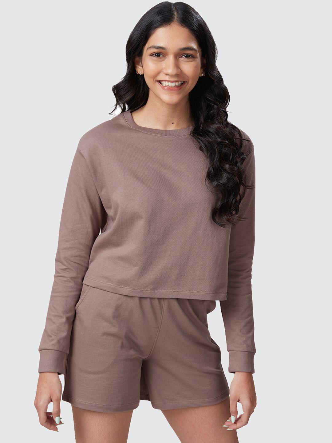 the souled store women brown solid co-ords set