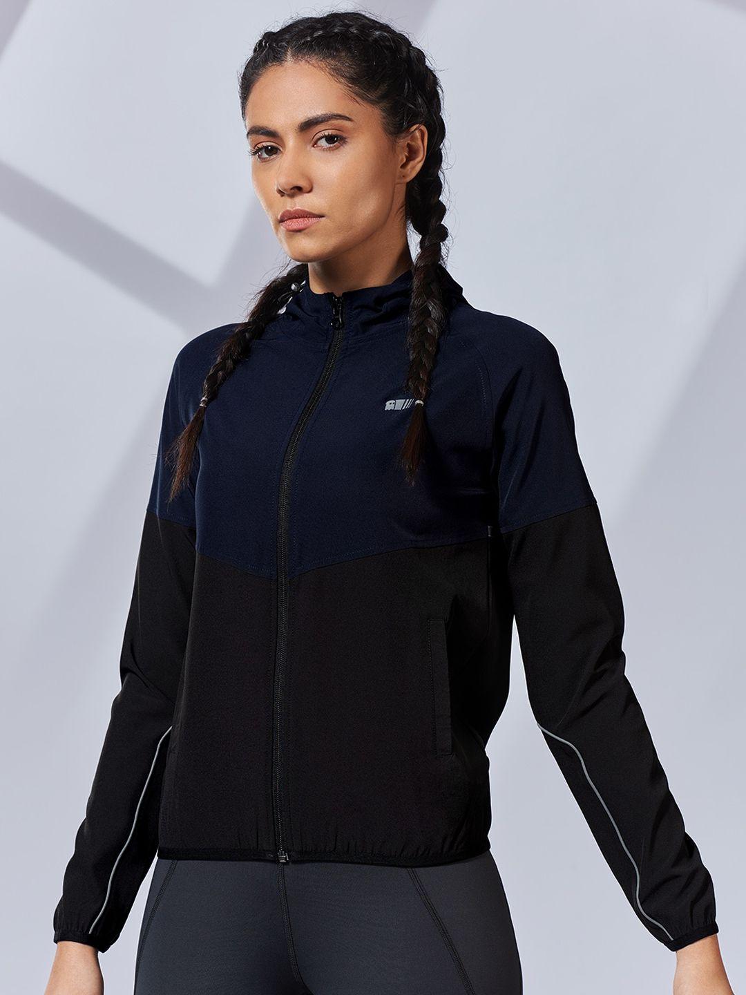the souled store women colourblocked activewear running jacket