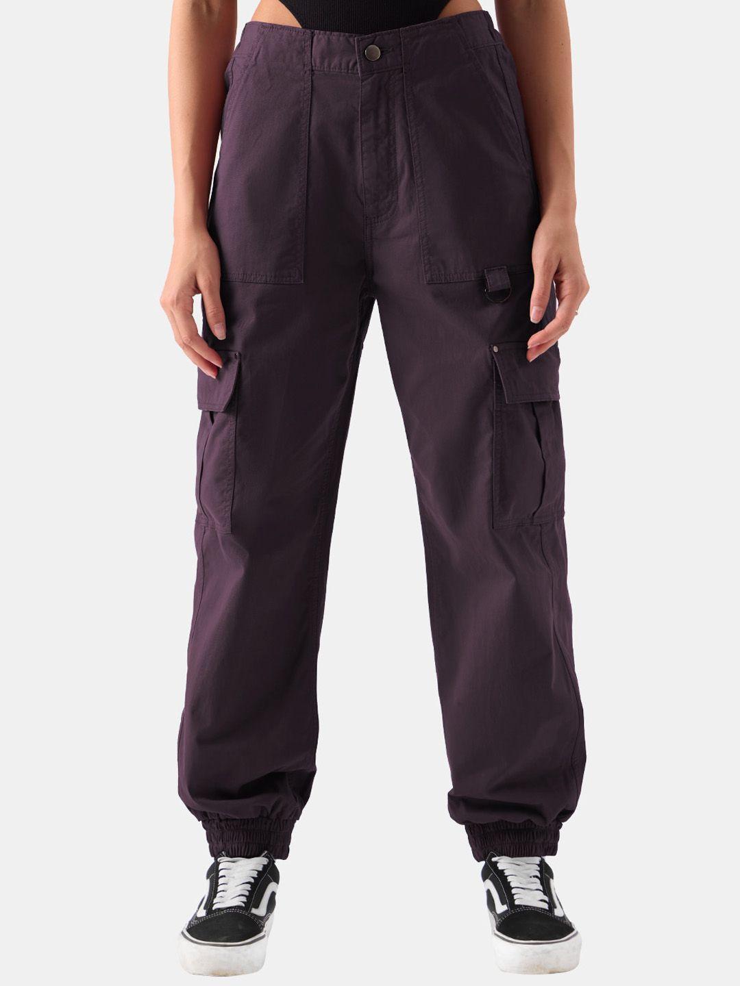 the souled store women cotton mid-rise joggers