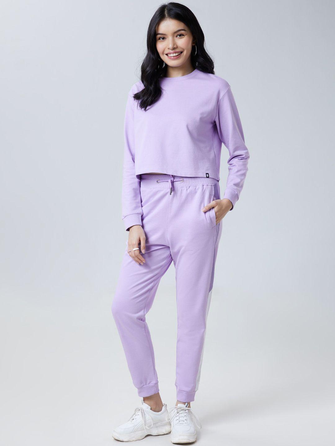 the souled store women lavender solid co-ords