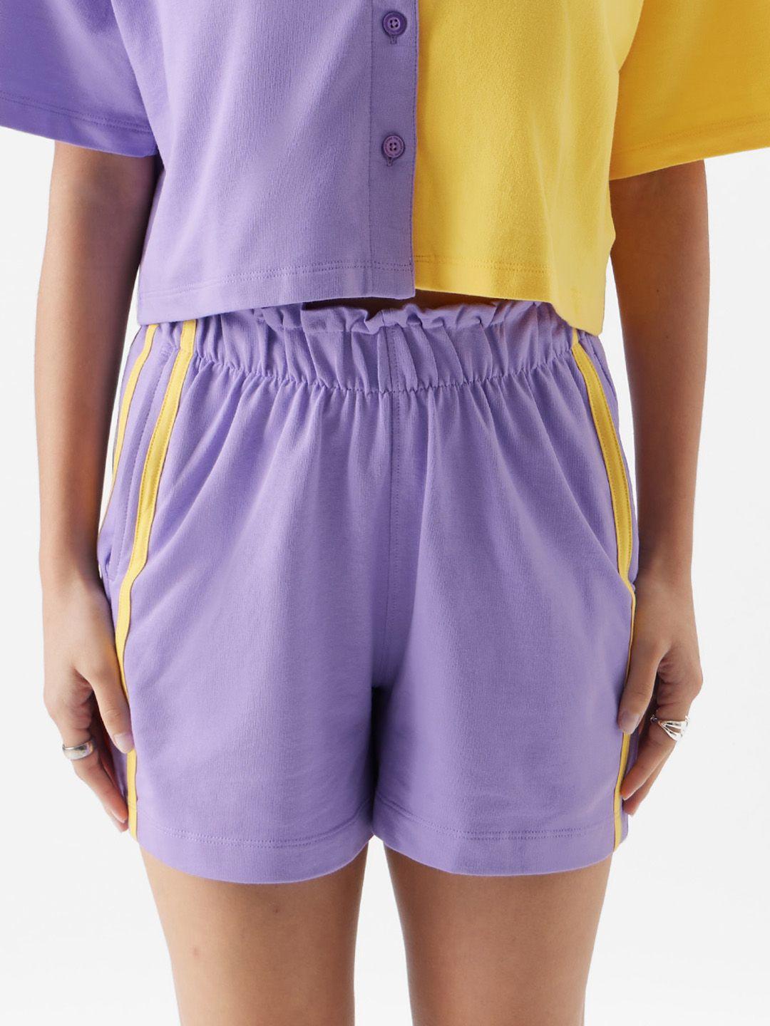 the souled store women lavender sports shorts