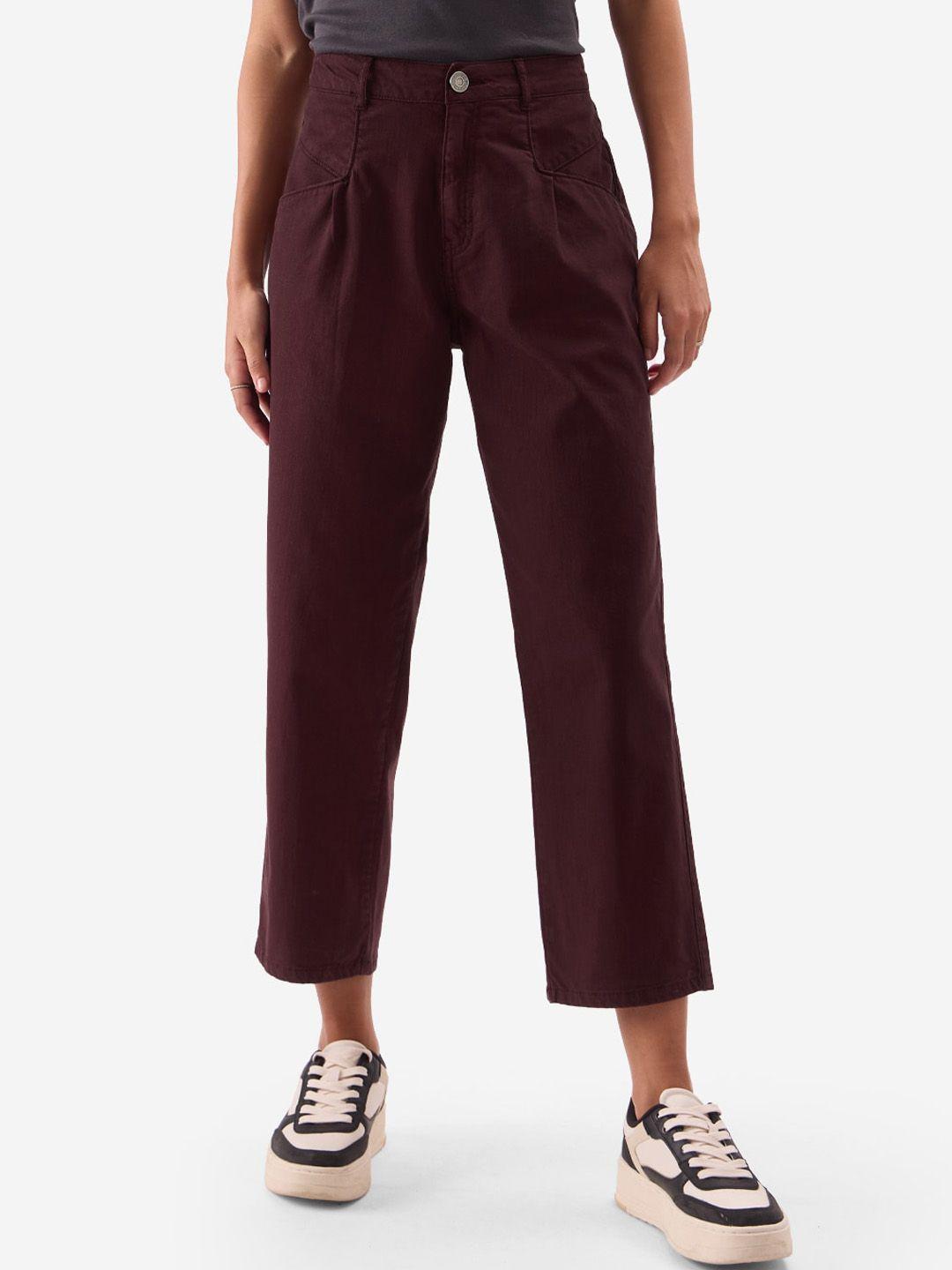 the souled store women loose fit pleated trousers