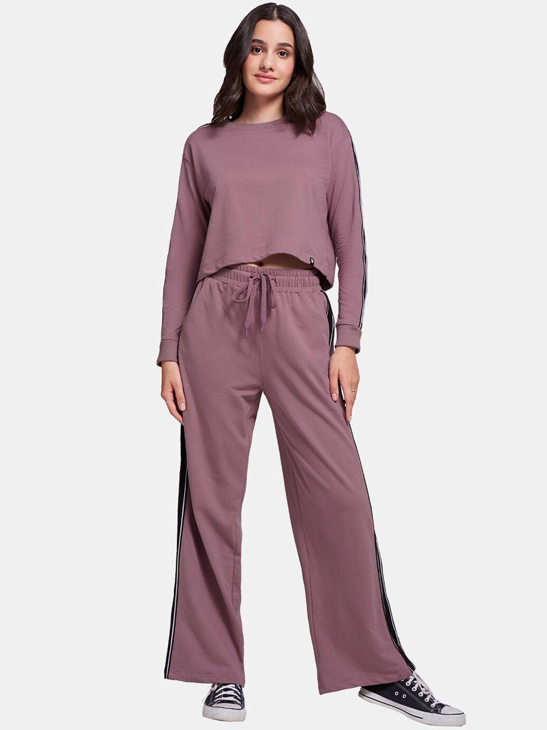 the souled store women mauve solid co-ords