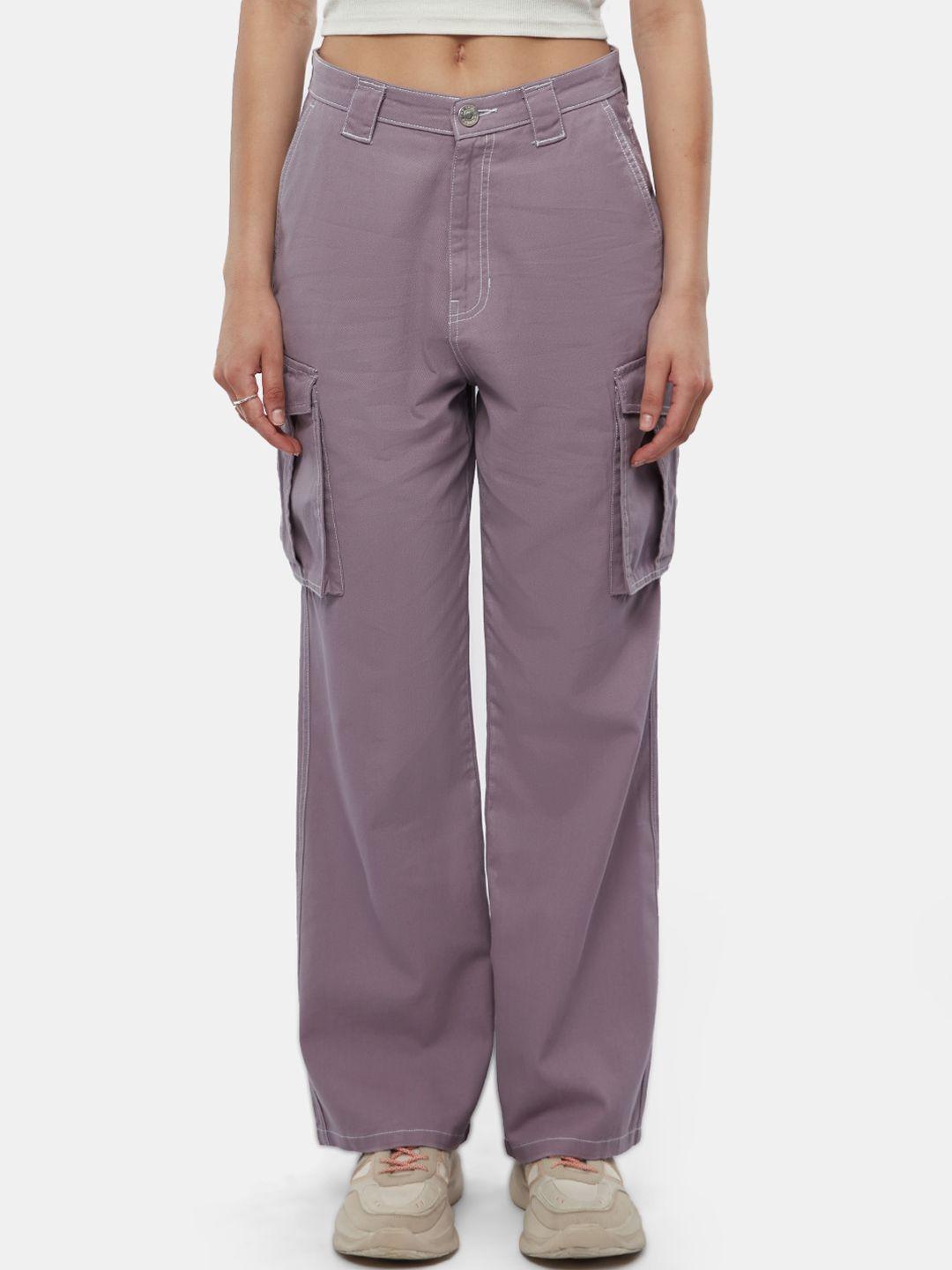 the souled store women mid-rise cargos trousers
