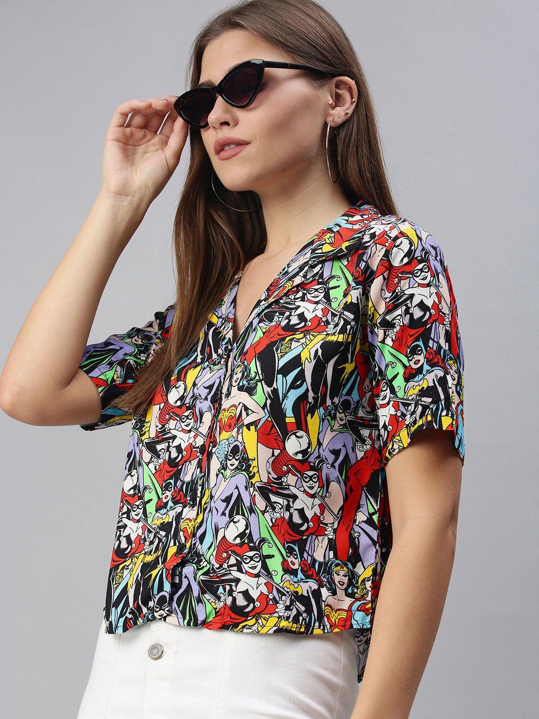 the souled store women multicoloured opaque printed casual shirt
