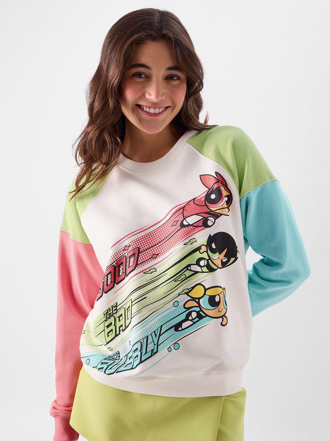 the souled store women multicoloured printed sweatshirt