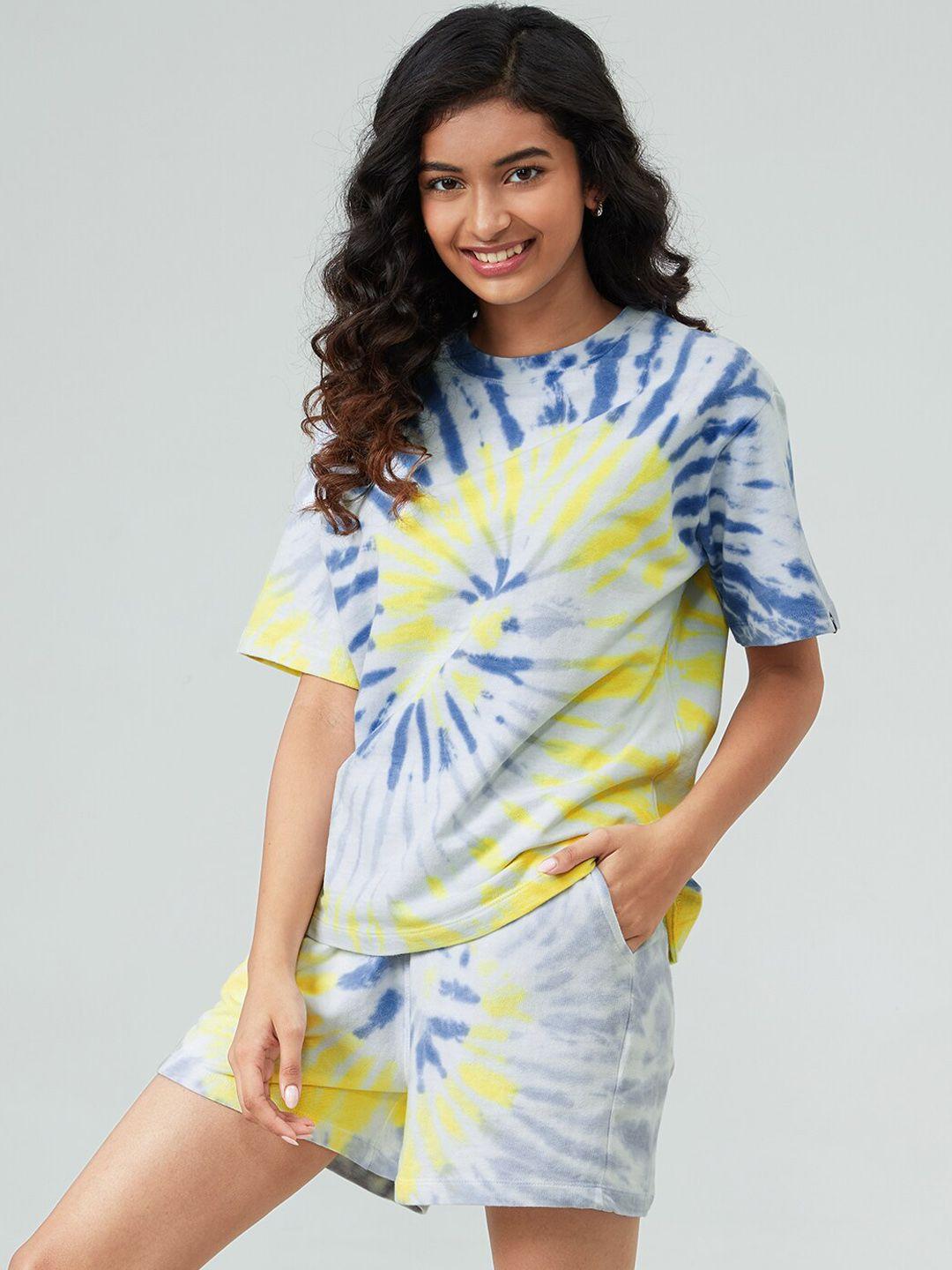 the souled store women multicoloured tie & die co-ords