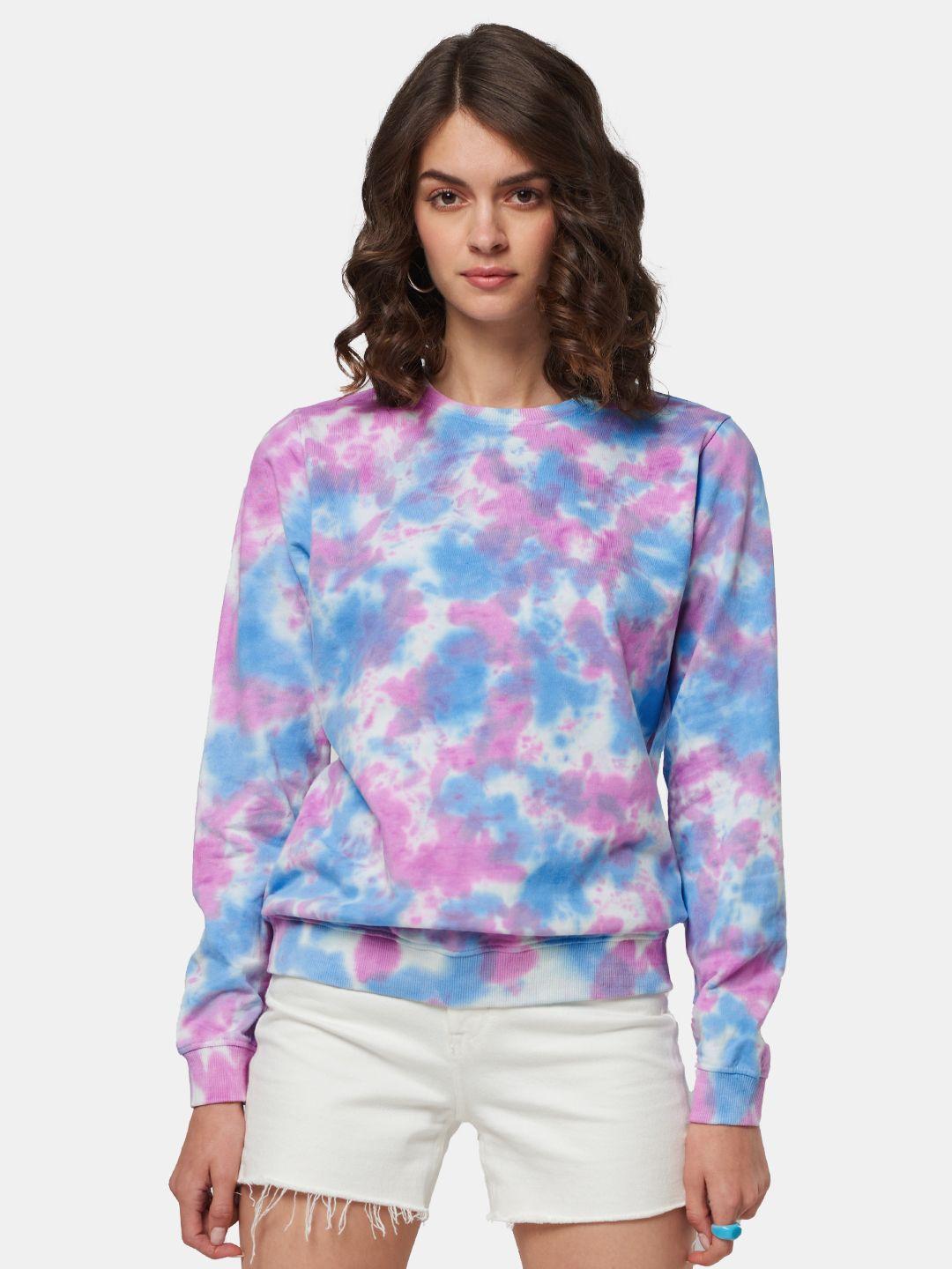 the souled store women multicoloured tie & dye printed sweatshirt