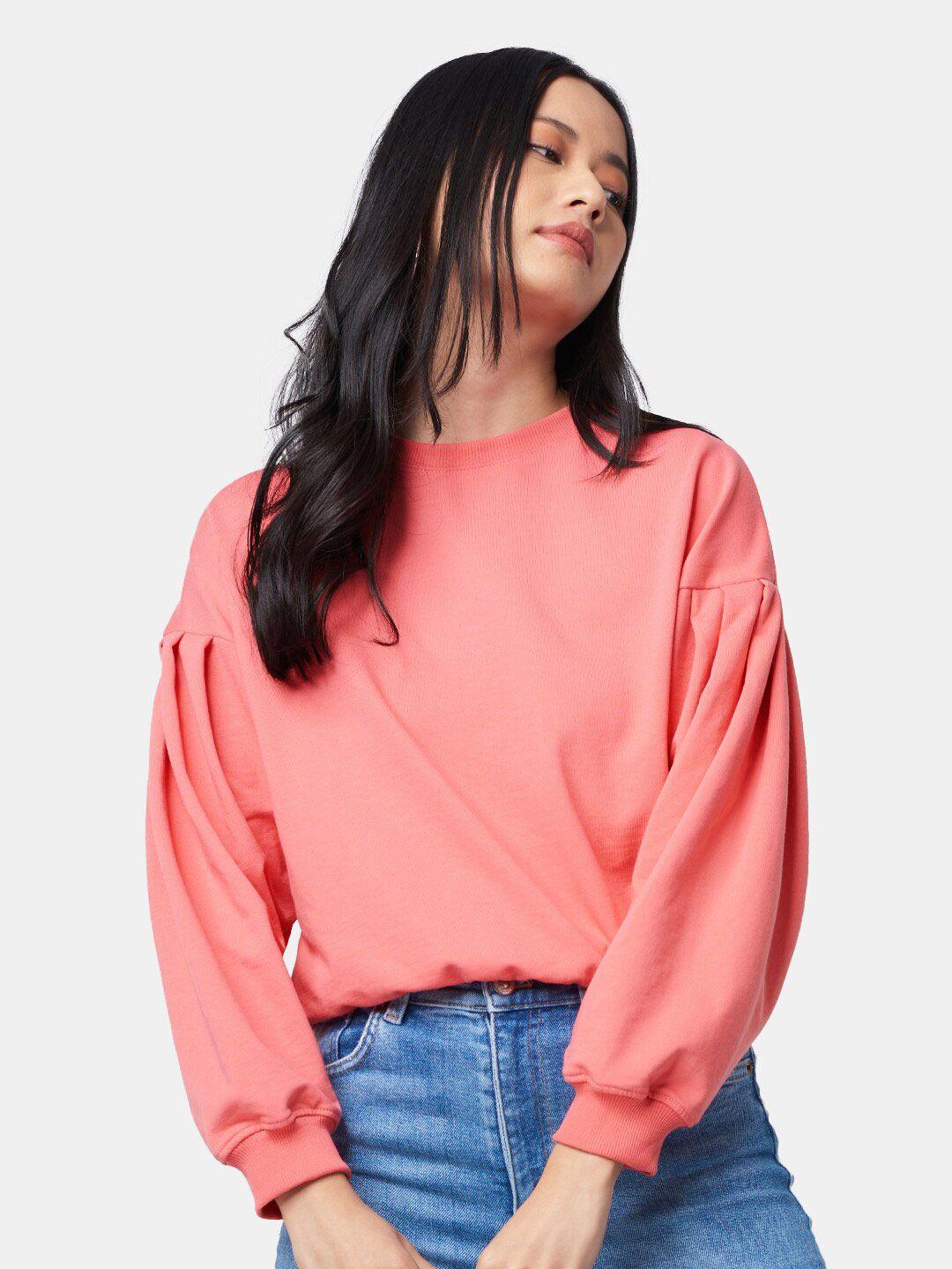 the souled store women peach sweatshirt