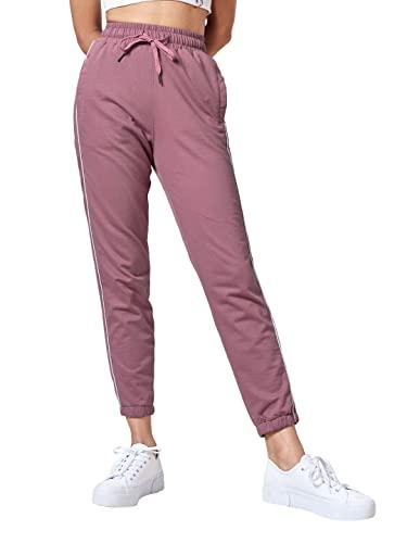 the souled store women pink clay solid joggers women joggers fashionable trendy graphic prints pop culture merchandise