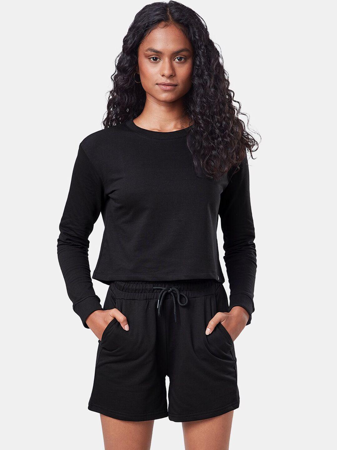 the souled store women pure cotton sweatshirt & shorts