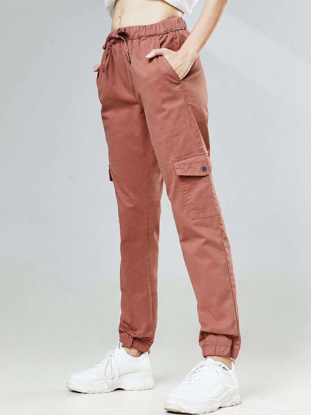 the souled store women solid cargo joggers