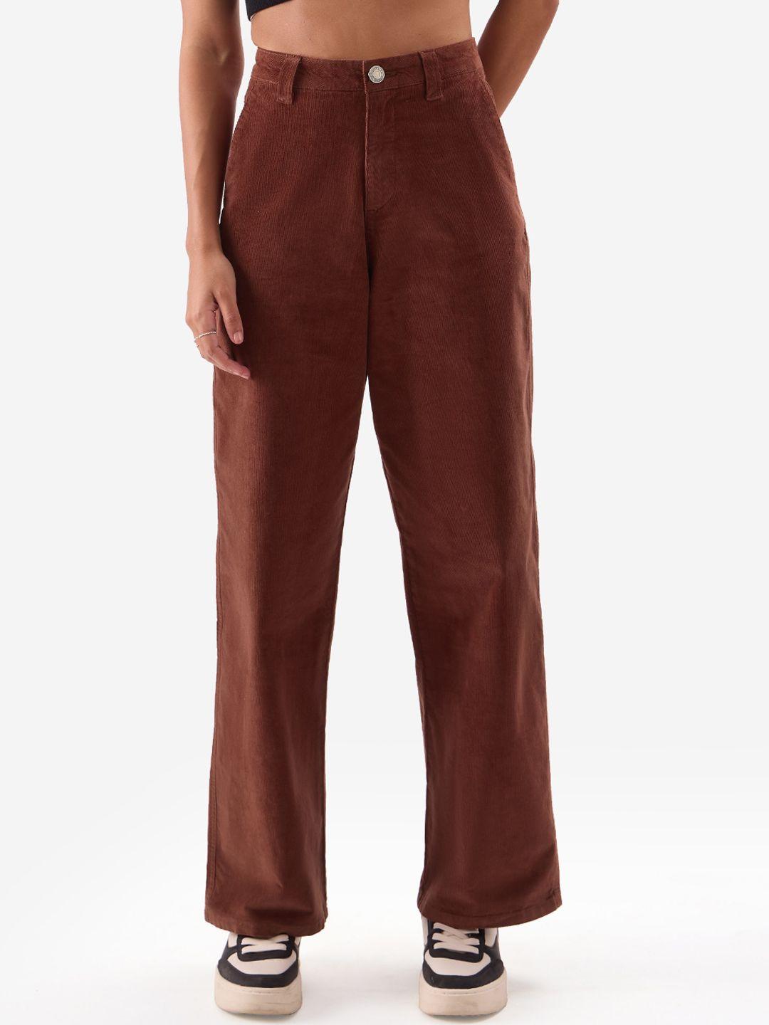 the souled store women straight fit trousers