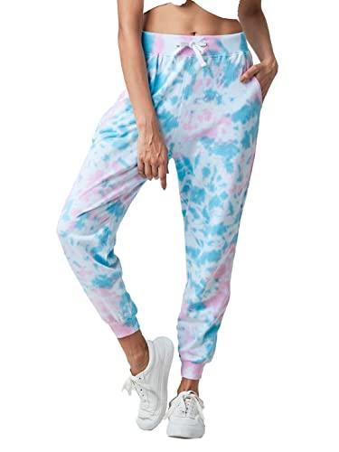 the souled store women tie dye: rainbow multicolored solid joggers s