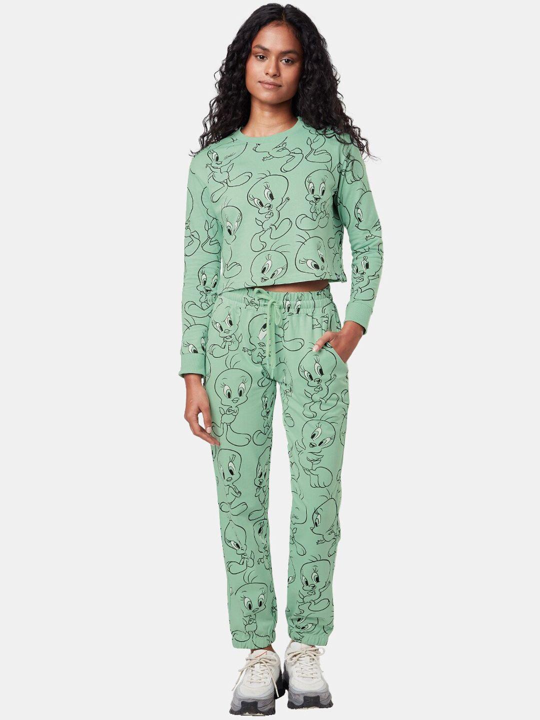 the souled store women tweety printed pure cotton co-ords