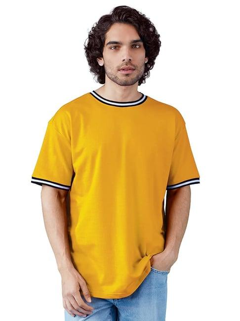 the souled store yellow regular fit t-shirts