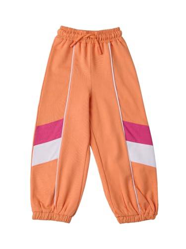 the souled storesolids: orange with stripesgirls cotton joggers