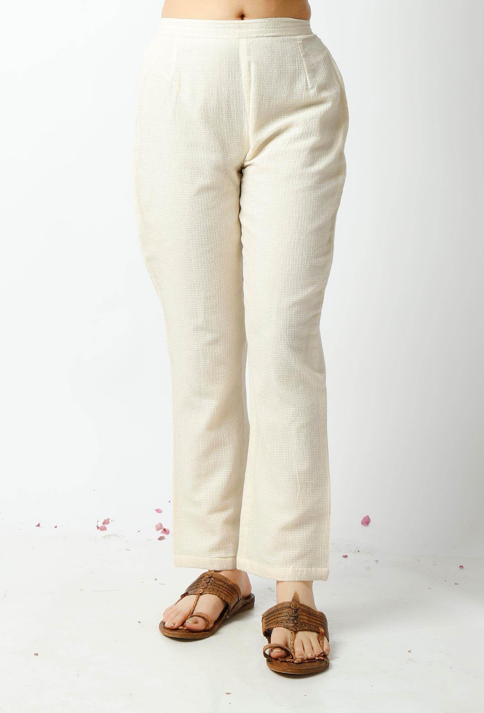 the summer white kota pant